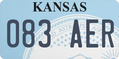 KS license plate 083AER