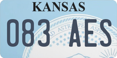 KS license plate 083AES