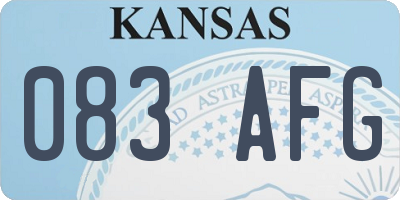 KS license plate 083AFG