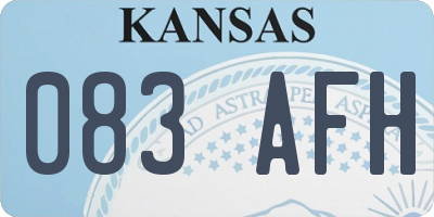 KS license plate 083AFH