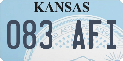 KS license plate 083AFI