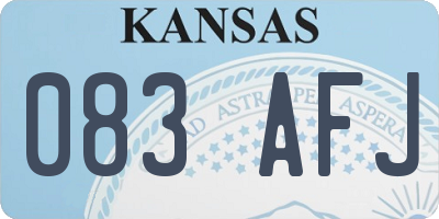 KS license plate 083AFJ