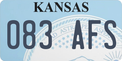 KS license plate 083AFS