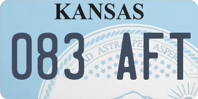 KS license plate 083AFT