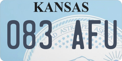 KS license plate 083AFU