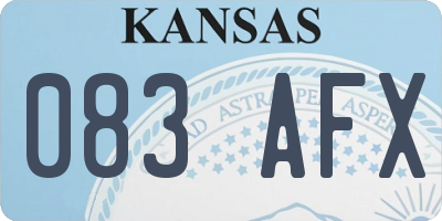KS license plate 083AFX