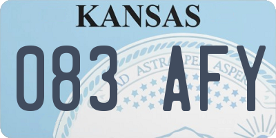 KS license plate 083AFY