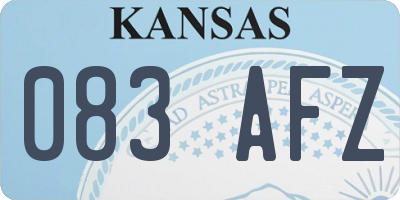 KS license plate 083AFZ