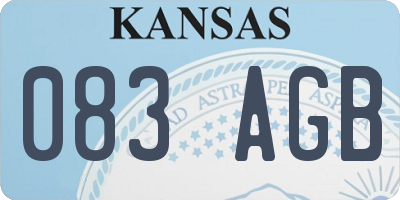 KS license plate 083AGB