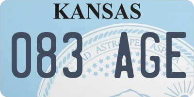 KS license plate 083AGE
