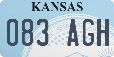 KS license plate 083AGH