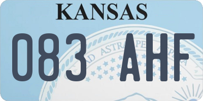 KS license plate 083AHF