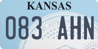 KS license plate 083AHN