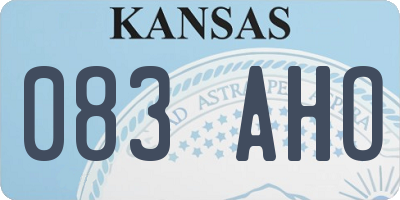 KS license plate 083AHO