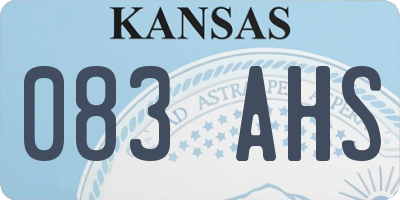 KS license plate 083AHS