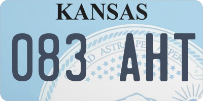 KS license plate 083AHT