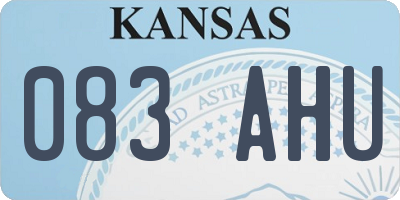 KS license plate 083AHU