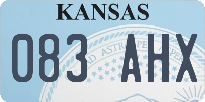 KS license plate 083AHX