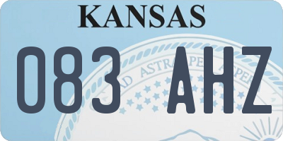 KS license plate 083AHZ