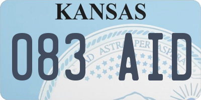 KS license plate 083AID