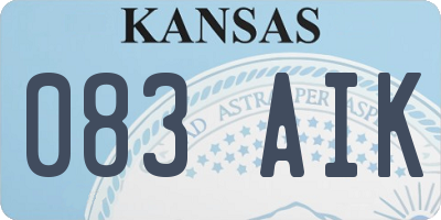 KS license plate 083AIK