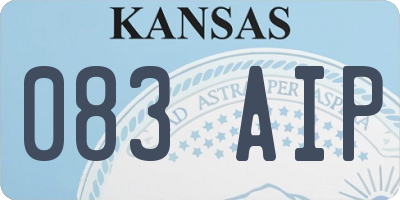 KS license plate 083AIP