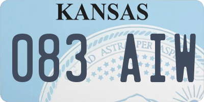 KS license plate 083AIW