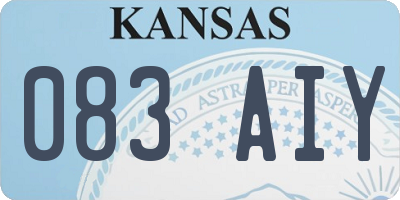 KS license plate 083AIY
