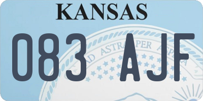 KS license plate 083AJF