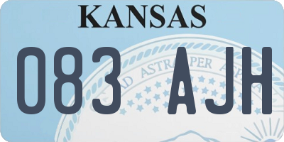 KS license plate 083AJH
