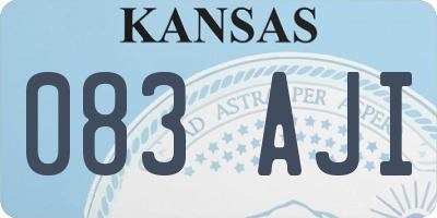 KS license plate 083AJI