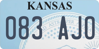 KS license plate 083AJO