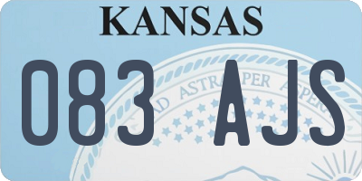 KS license plate 083AJS