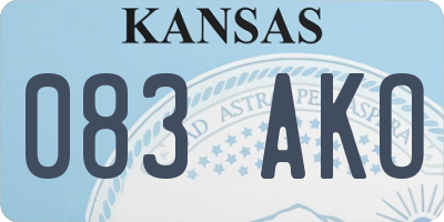 KS license plate 083AKO