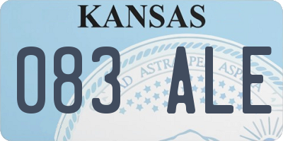 KS license plate 083ALE