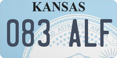 KS license plate 083ALF