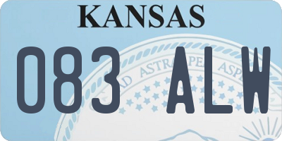 KS license plate 083ALW