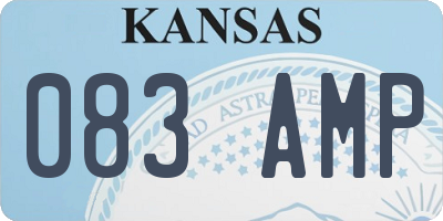 KS license plate 083AMP