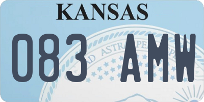 KS license plate 083AMW