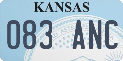 KS license plate 083ANC