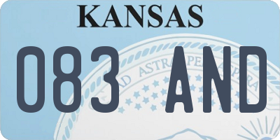 KS license plate 083AND