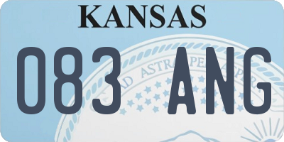 KS license plate 083ANG