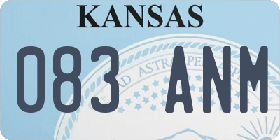 KS license plate 083ANM