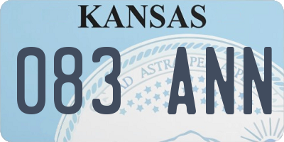 KS license plate 083ANN