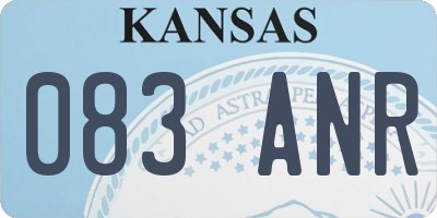KS license plate 083ANR