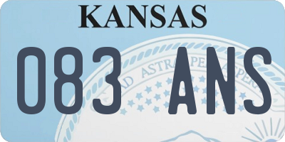 KS license plate 083ANS