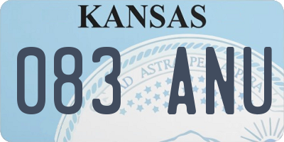 KS license plate 083ANU