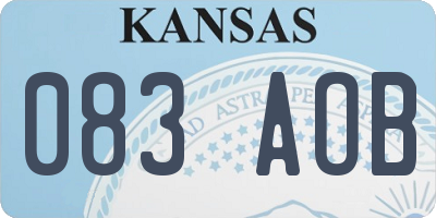 KS license plate 083AOB