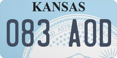 KS license plate 083AOD