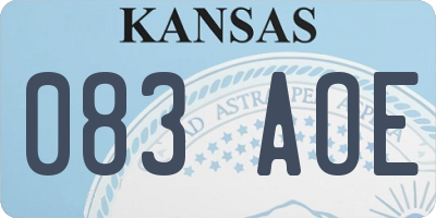 KS license plate 083AOE